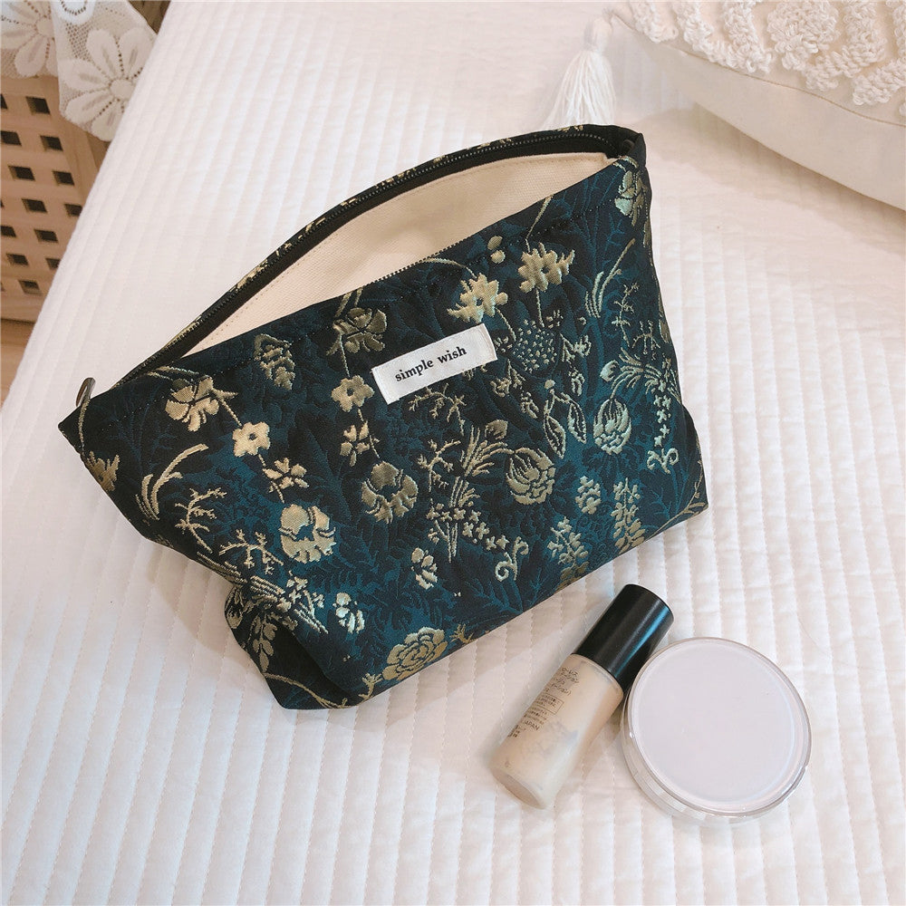 146 Retro Style Cosmetic Bag Large Makeup Bag Travel Toiletries Storage Pouch Zipper Closure Organizer for Women and Girls 146 Retro Style Cosmetic Bag Large Makeup Bag Travel Toiletries Storage Pouch Zipper Closure Organizer for Women and Girls